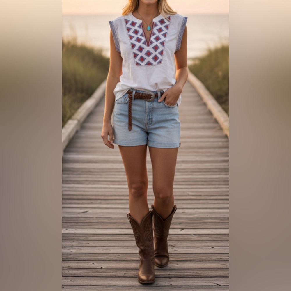 J. Crew‎ embroidered top